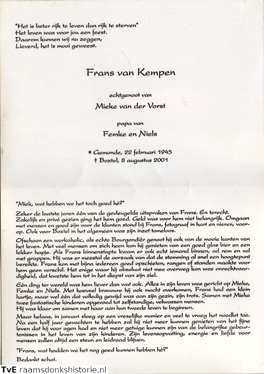 Frans van Kempen- Mieke van der Vorst